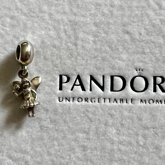 Pandora 14kt gold/silver fairy charm for bracelet - Picture 1 of 6